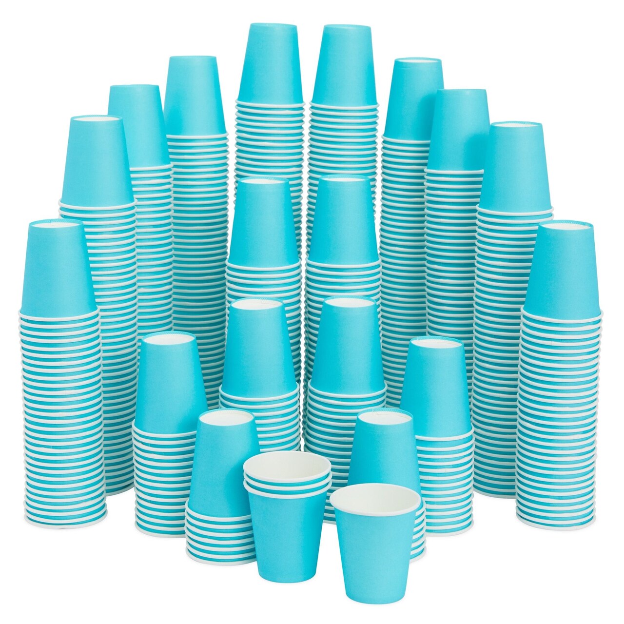 600 Pack 3 oz Paper Cups - Disposable Bathroom Cups, Small Mouthwash Cups - Espresso Cups, Blue Paper Cups for Party, Picnic, BBQ, Travel, and Event